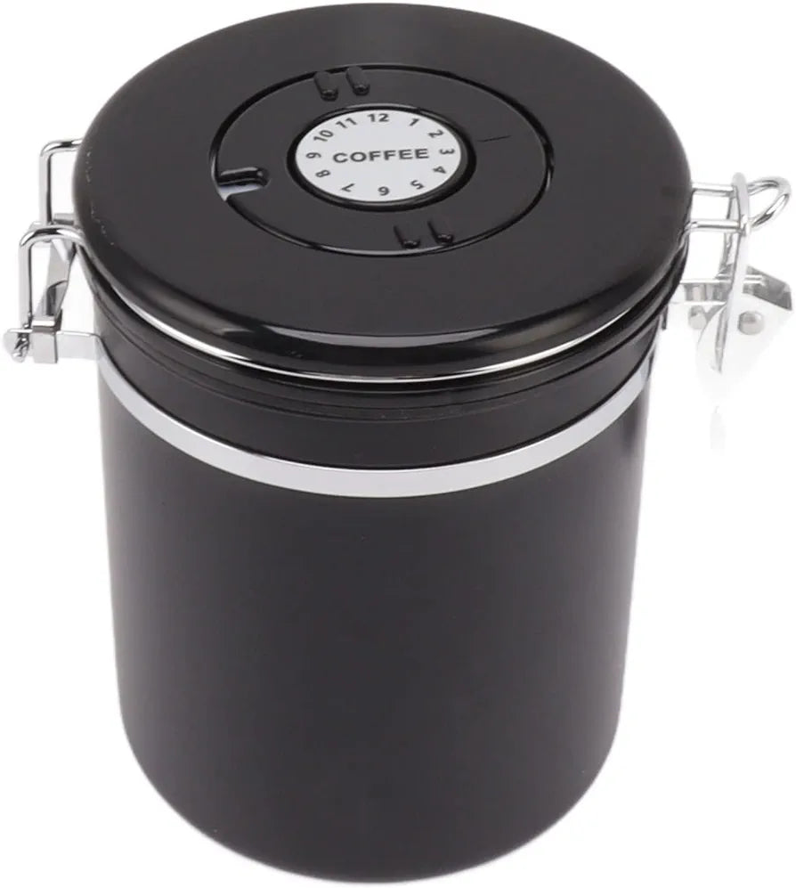 Stainless Steel Coffee Bean Storage Black Matte