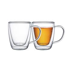 2Pcs double-walled glass cup set with handles - Tramontina