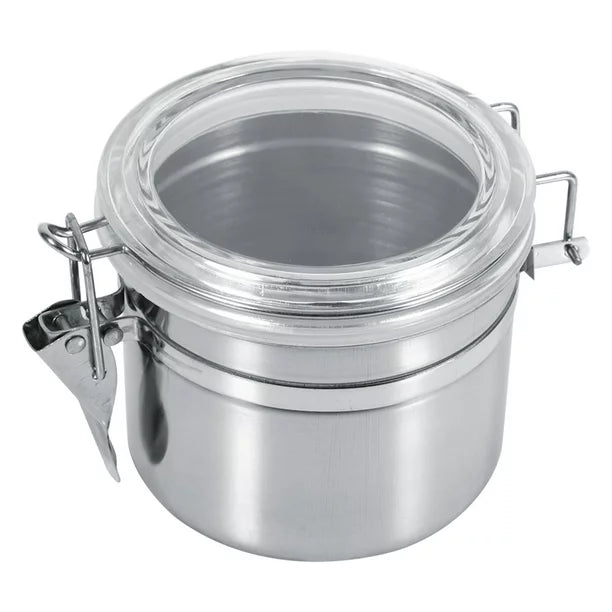 Stainless steel sealed jar/ storage with fliptop medium size