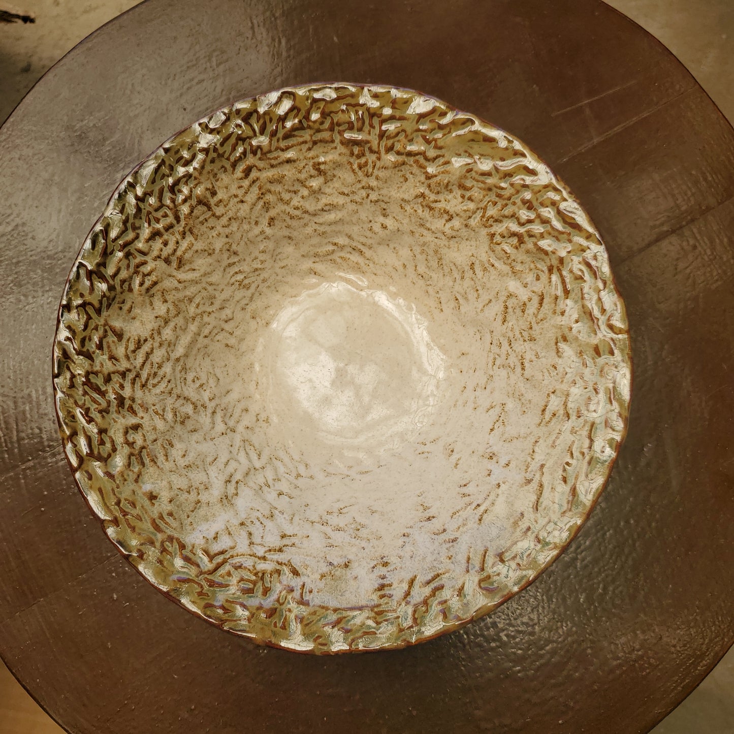 Ceramic Plate - Ramen Bowl - White/Brown