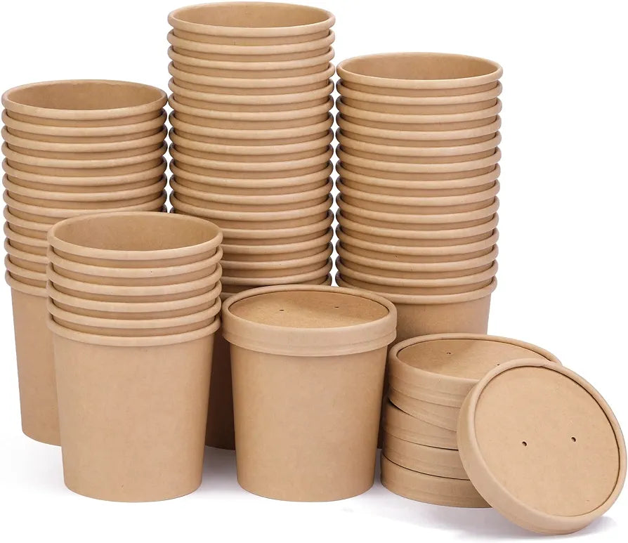 Kraft paper take away Soup Cup