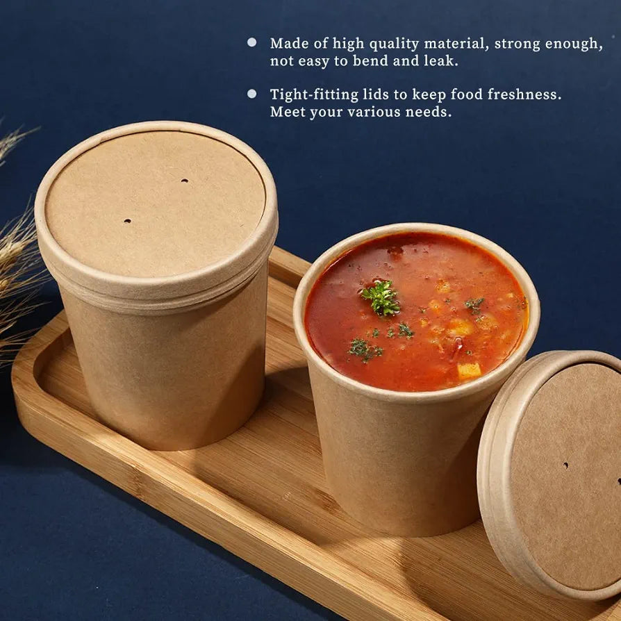 Kraft paper take away Soup Cup