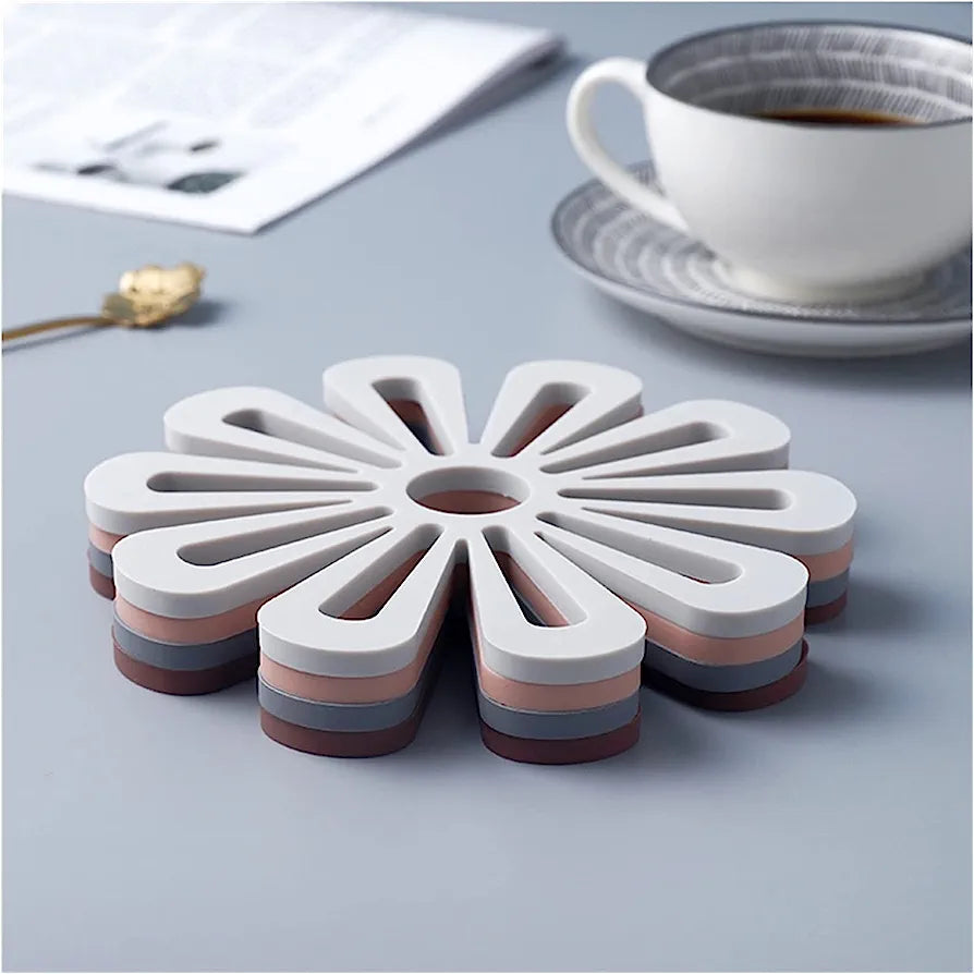 Silicone Flower Shape Coaster Heat Resistant