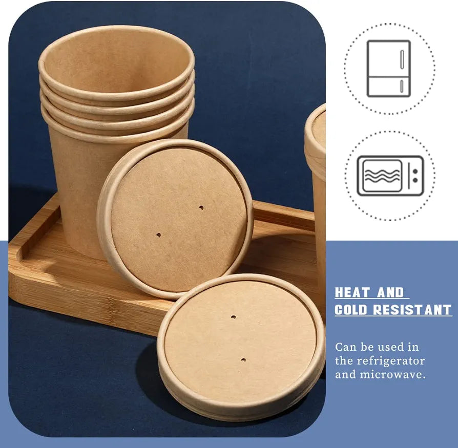 Kraft paper take away Soup Cup