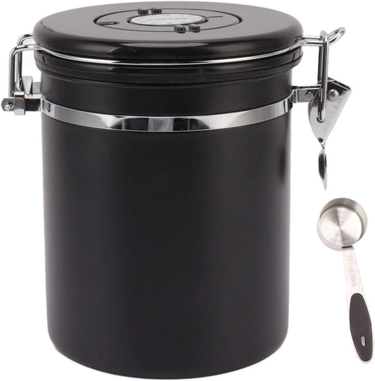 Stainless Steel Coffee Bean Storage Black Matte