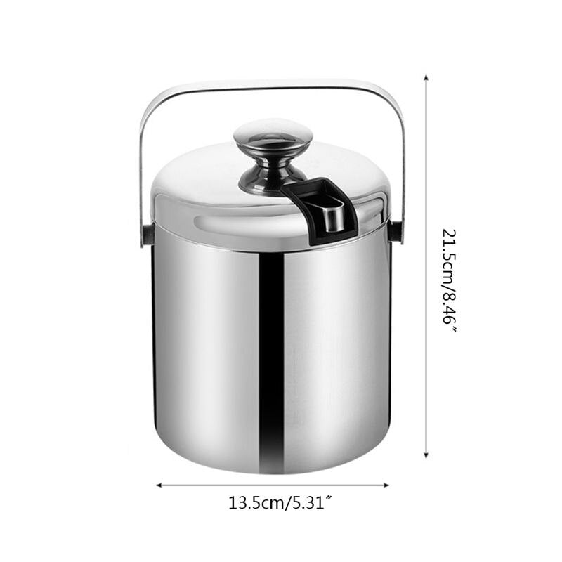 Stainless steel Ice bucket with Tong