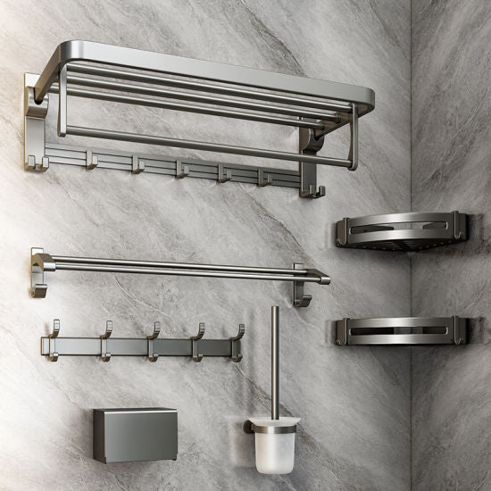 Wall mounted Towel Rail with Hooks, Foldable