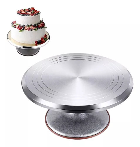 Cake Plate Turntable Rotating - Aluminium