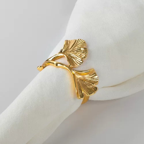 Napkin Ring Ginko Leaf Gold