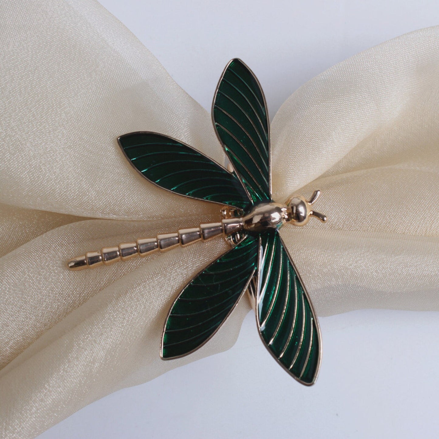 Napkin Ring Green Dragonfly