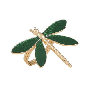 Napkin Ring Green Dragonfly