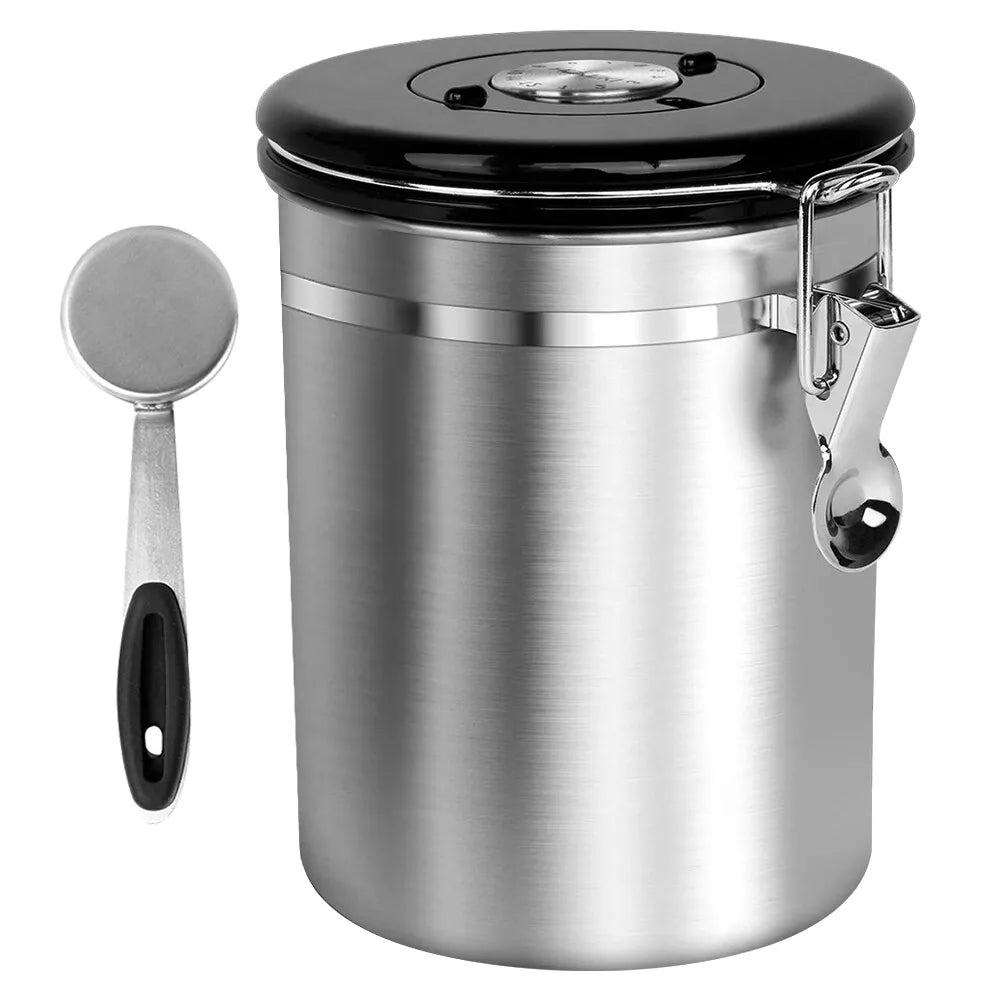 Stainless Steel Coffee Bean Storage Silver