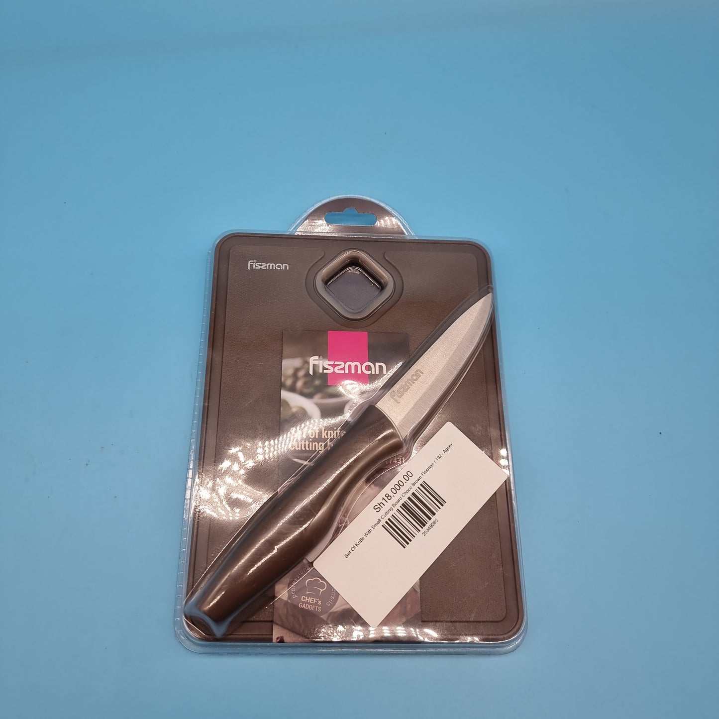 Set Of Knife With Small Cutting Board Choco Brown Fissman