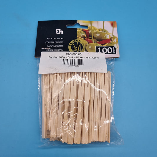 Bamboo 100pcs Cocktail Forks