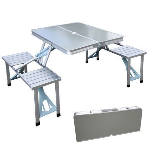 Generic 4 Seat Foldable Picnic Table Silver