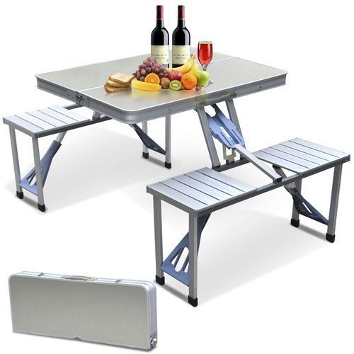 Generic 4 Seat Foldable Picnic Table Silver